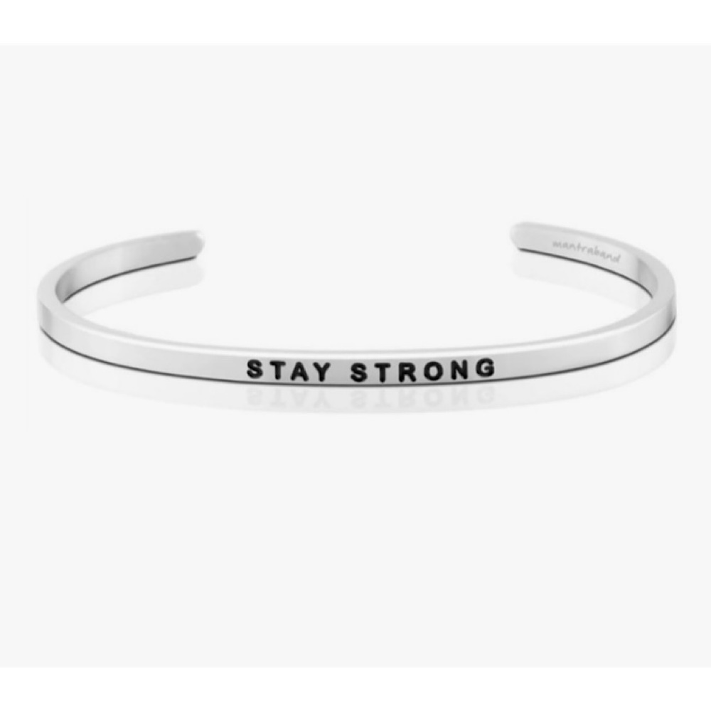 🎉NEW Mantraband “Stay Strong” Bracelet, Silver.